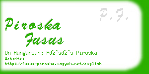 piroska fusus business card